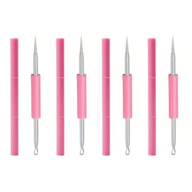 Imagem de Ferramenta de agulha para cuidados com acne – extrator de cravos para controle de manchas