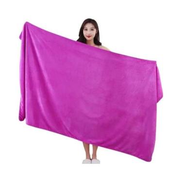 Imagem de Toalha De Banho Grande E Grossa De Microfibra Super Absorvente De Seca