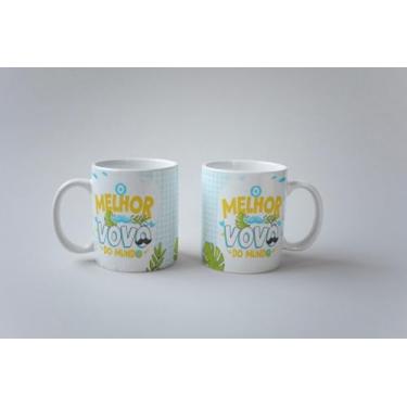 Imagem de Caneca A Melhor Vovó O Melhor Vovô Do Mundo Porcelana 325ml (VOVÔ 2)