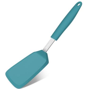 Imagem de POTWIY Espátula de silicone, 33 x 8 cm, 315 °C, espátula de cozinha resistente ao calor, livre de BPA, espátula flexível para frigideira antiaderente, cozinhar, virar ovos e panquecas, pode ser lavada