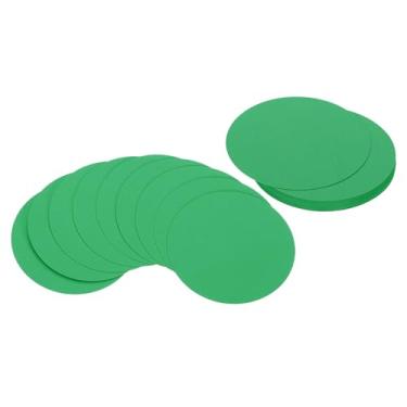 Imagem de Generic Porta-cartões circulares de 10 cm, 25 peças de papel com recortes de formato redondo, porta-copos grossos para projetos de artesanato, decoração de quadro de avisos, verde escuro