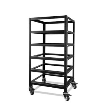 Imagem de SUNGOLDPOWER Rack de servidor 3U de 5 camadas com rodas, compatível com baterias de rack de 48V 100AH 3U, design de ventilação aberta, para sistema solar e armazenamento de energia