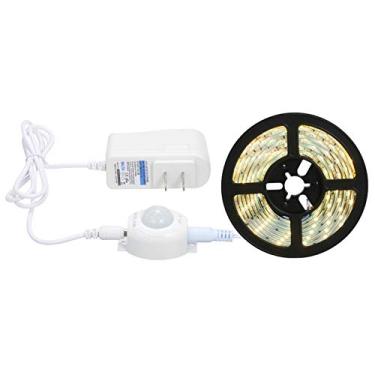 Imagem de Fita de LED Branco Quente com Sensor Movimento Flexível Luz Iluminação Sob Armário para Casa Cozinha Quarto Sala Estar Trabalho