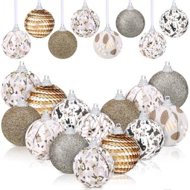 Imagem de Bucherry 16 peças de decorações de bola de Páscoa, cor retrô, enfeites de lantejoulas com glitter, 5 cm, ovos de coelho, bolas de espuma, decorações para festas de primavera e casa