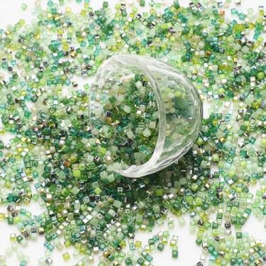 Imagem de YDJIANCAI 100 peças de contas de vidro de cristal cubo quadrado contas de vidro a granel para pulseira, brinco, colar, faça você mesmo, colar de artesanato, brinco para fazer joias (tamanho: 6 mm