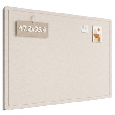 Imagem de Quadro de avisos grande Fluxnara, quadro de cortiça alternativo de 120 cm x 90 cm com 24 abas adesivas removíveis seguras, placa de feltro dobrável para escritório em casa, sala de aula, quarto