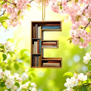 Imagem de Enfeites de Natal A-Z Cristal Pendurado, Enfeites de Árvore de Natal Artesanais com Letra E, Decoração de Carro e Casa - Decoração Artesanal de Acrílico de Natal, Ideias de Troca de Presentes para