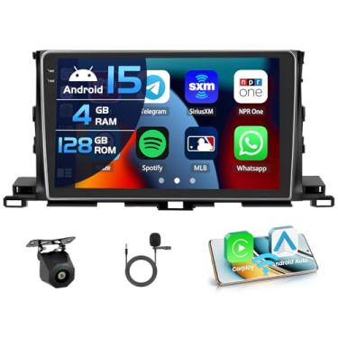 Imagem de Inefala Câmera reserva 4G 128G para Toyota Highlander 2014-2019, rádio CarPlay, tela sensível ao toque embutida de 10,1 polegadas, Android 15, Android, Auto, Bluetooth 5.0, GPS, WiFi, 15UI
