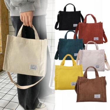 Imagem de Bolsa Sacola Feminina Transversal Saco Veludo Multiuso - Alwy, Branco