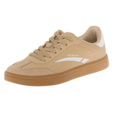 Imagem de L.A. Gear Nova Retro Tênis moderno feminino, Bronzeado/branco, 37
