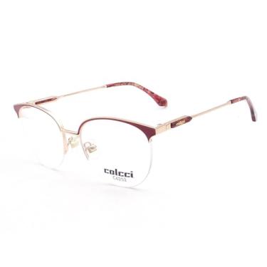 Imagem de Armação Retrô de Óculos Colcci Vermelha Brilhante