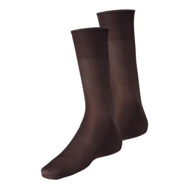 Imagem de Kit com 2 Pares de Meias Social Meianyl 6002-001, Marrom