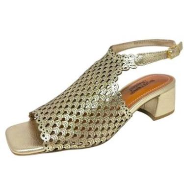 Imagem de Sandália Feminina Salto Bloco Couro Moderna Elegante Bottero-Feminino