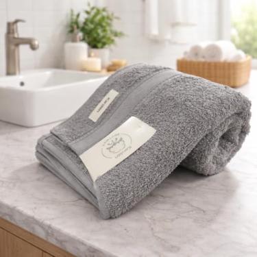 Imagem de Toalha de Banho Karsten Linea 100% Algodão Macia Grossa Antipilling Barra Decorada 70 x 135cm