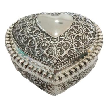Imagem de Porta Jóias Coração Zinco Prateado 820a - Novo