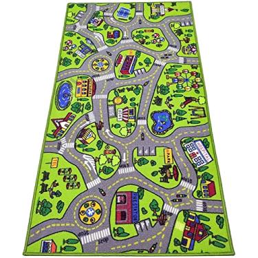 Imagem de ToyVelt Tapete infantil para carro – Grande 152,4 cm x 81,3 cm Tapete de trânsito para crianças de 3 a 12 anos – Tapete educativo para brincar na cidade feito de poliéster macio com suporte