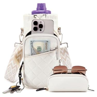 Imagem de AGLOD Bolsa de transporte para garrafa de água com alça, bolsa transversal para mulheres e homens, para caminhadas, ciclismo