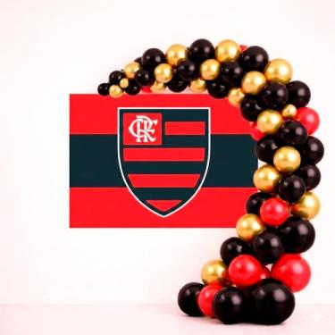Imagem de Kit festa Flamengo Decoração Aniversário Painel+100 balão - Piffer - k