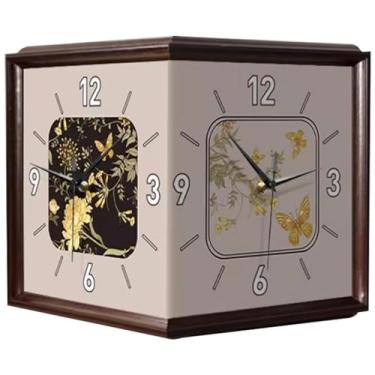 Imagem de Relógios de parede Farmhouse Butterfly Flying Pattern Clock, Retro Double Sided Design Wall Clock, Sala de Estar Corredor Relógio de Canto, Decoração de Parede Personalizada (Cor: A, Tamanho: 30 * 30