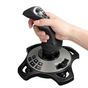 Imagem de Feiyx Cabo de Joystick portátil para jogos, joystick 3D Pro para Windows 4 eixos USB com cabo USB, controle de joystick de jogo de voo com função de botão