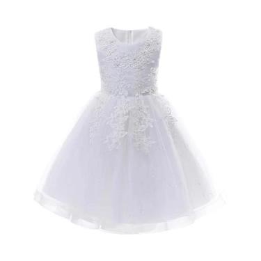 Imagem de Vestido Sem Mangas De Malha Para Meninas, Elegante Vestido De Festa De