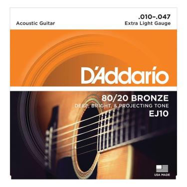 Imagem de Encordoamento Para Violão Aço Ej10-b 80/20 Bronze.
