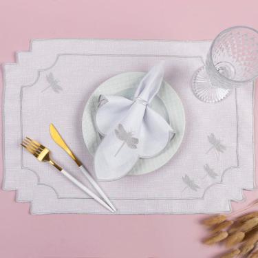 Imagem de Jogo Americano Sousplat Mesa Posta Bordado Guardanapo 12 Peças