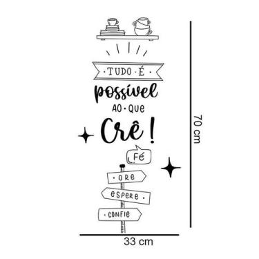 Imagem de Adesivo De Parede Frase Tudo É Possível Atenção As Medidas - Lojinha D
