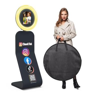 Imagem de Máquina portátil de cabine fotográfica para iPad de 12,9 polegadas 11 polegadas 11 polegadas 10,2 polegadas com software de luzes de controle/foto/compartilhamento, removível para bolsa de pano