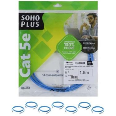 Imagem de 7 Patch Cord U/utp Furukawa Sohoplus Cat5e Cmx 1.5m Azul-Claro