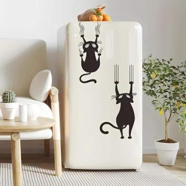 Imagem de Adesivo De Geladeira Gatos Arranhando - Lojinha Da Luc Adesivos