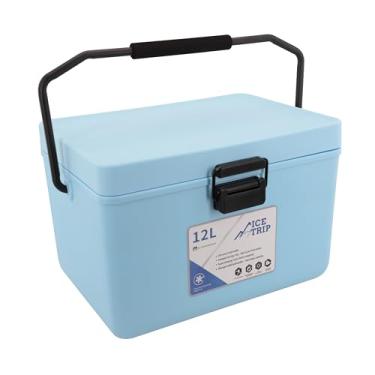 Imagem de Cooler Caixa Térmica Retrô Brisa 12L Azul Portátil Com Alça Para Praia Camping Bebidas Gelada Resistente Vedação Eficiente Compacto