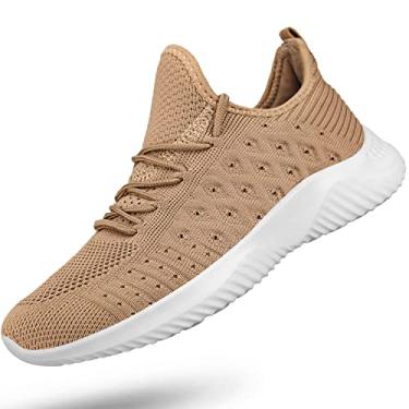 Imagem de Feethit Tênis de corrida feminino, sem cadarço, antiderrapante, respirável, para treino, leve, Sandy, 35