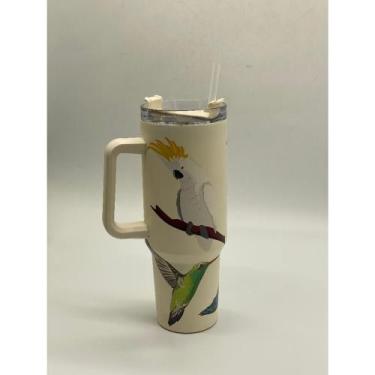Imagem de Copo Térmico MS-930 1200ml Com Estampas de Pássaros - Aço Inox com Tam