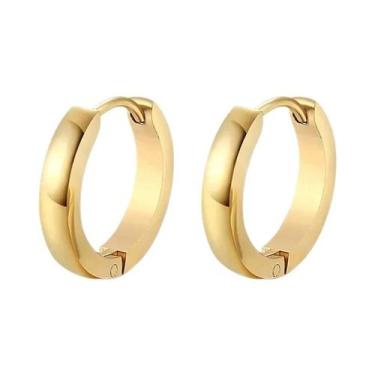 Imagem de Brincos De Argola Pendentes Em Aço Inoxidável Preto, Prata E Dourado C