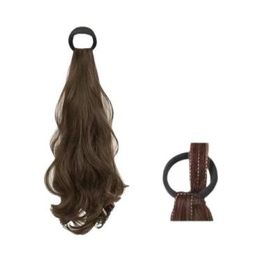 Imagem de Coque De Cabelo Sintético Elástico De 50cm Com Laço, Peruca Rabo De Ca