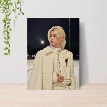 Imagem de Quadro Felix Stray Kids Kpop A4  Placa MDF 03 - Lomi Art