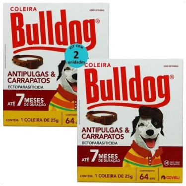 Imagem de Coleira antipulgas e carrapatos bulldog 7 com 64cm e 25g para cães cov