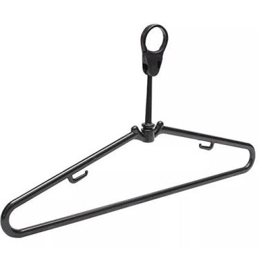 Imagem de Cabide Antifurto Fixo Hotel Preto Clássico Inteligente de Roupas Alças