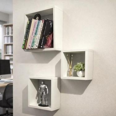 Imagem de Nicho Decorativo 100% Mdf Branco Com 3 Desmontado - Suprema Móveis