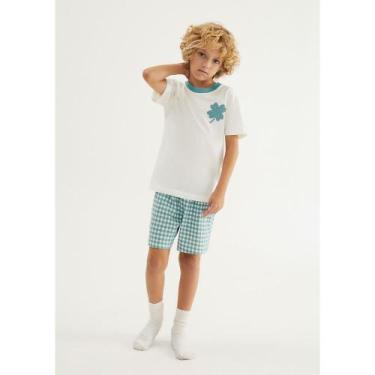 Imagem de Pijama Curto Infantil Unissex + Porta Pijamas - Creme 010 - Hering Kid