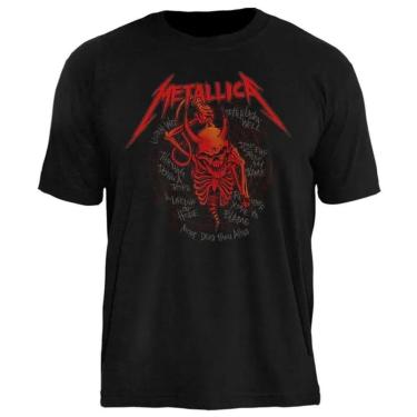 Imagem de Camiseta de Banda Metallica em Algodão Manga Curta Gola Redonda-Unissex