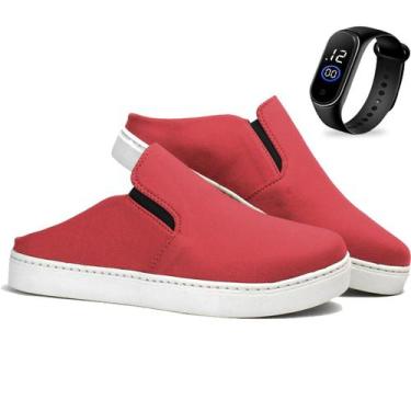 Imagem de Sapatênis Mule Slip On Masculinos Confortavel+ Relogio - MP Moda Mascu