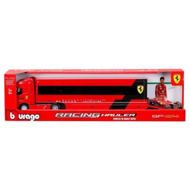 Imagem de Miniatura Bburago Ferrari Caminhao Iveco S-Way 570 + SF-24 F1 2024 Charles Leclerc 16 1/43