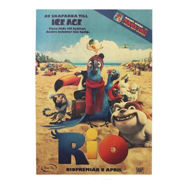 Imagem de Pintura em cartaz Rio Movie Retro Kraft Paper 51,5x36cm