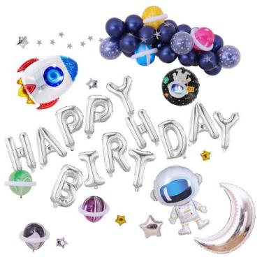 Imagem de Kit de balões Outer Space Theme 50 balões de folha de látex - yiweisai