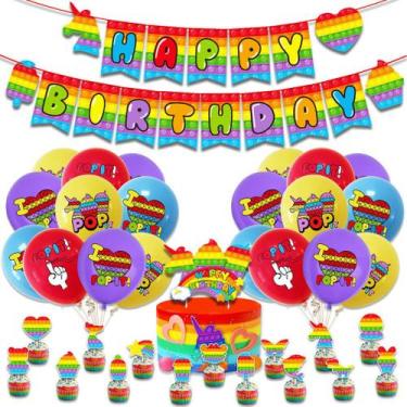 Imagem de Kit de balões para festa de aniversário 39 balões de látex com banner 