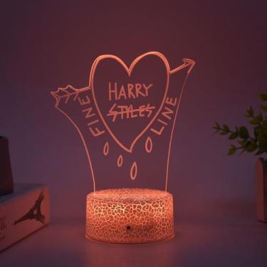 Imagem de Luz noturna LED 3D Harrys Styes Flechazos Color Changing - Yiweisai