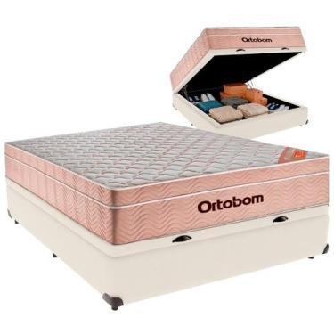Imagem de Cama Box Baú Casal e Colchão Airtech Spring Pocket Molas Ensacadas Ort