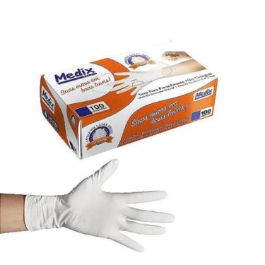 Imagem de Luvas Medix Látex Azul Texturizadas sem Pó 100 Un, M